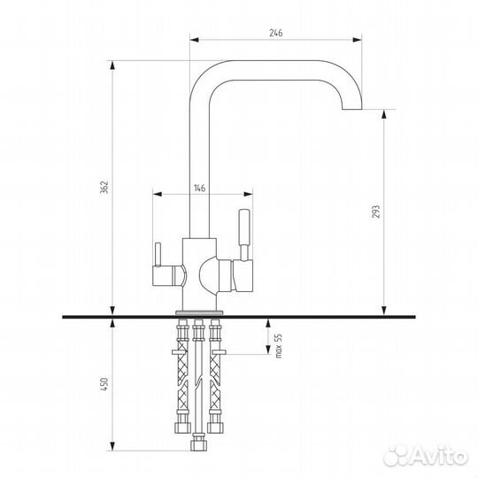 Кухонный смеситель Ulgran шоколад U-019-345