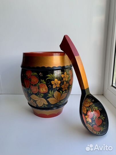 Горшок бочонок хохлома рюмки