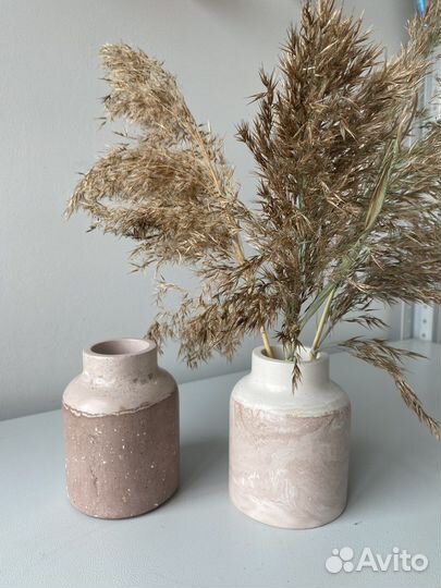 Ваза, ваза для сухоцветов, ваза из гипса