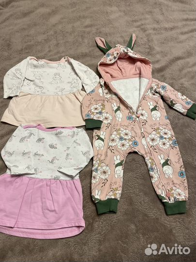 Вещи на девочку 74 на 9 мес