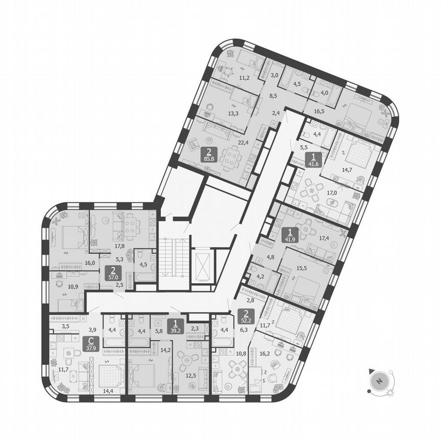 Квартира-студия, 37,9 м², 2/5 эт.