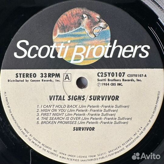 Survivor – Vital Signs (Япония 1984г.)