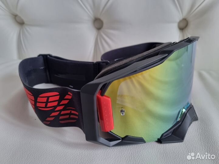 Маска 100 Armega Goggle Tzar Золотая Линза