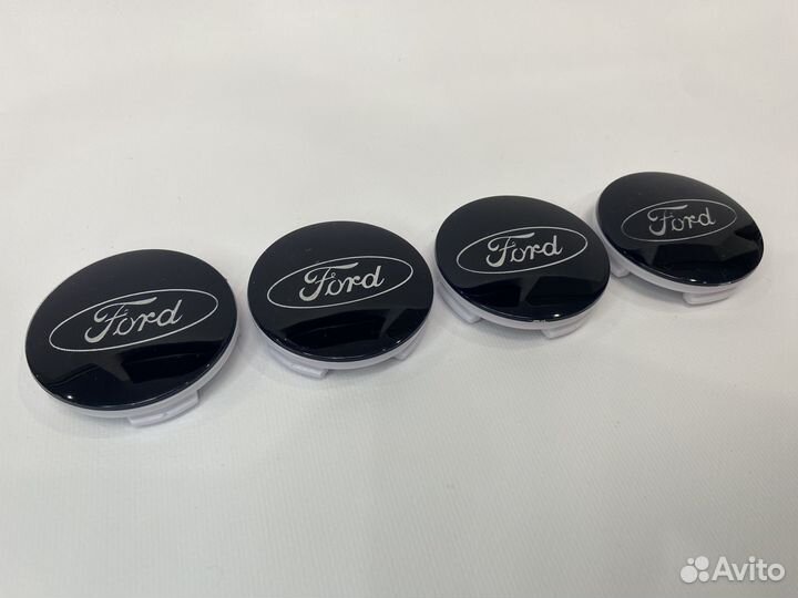 Колпачки заглушки на литые диски Ford черные