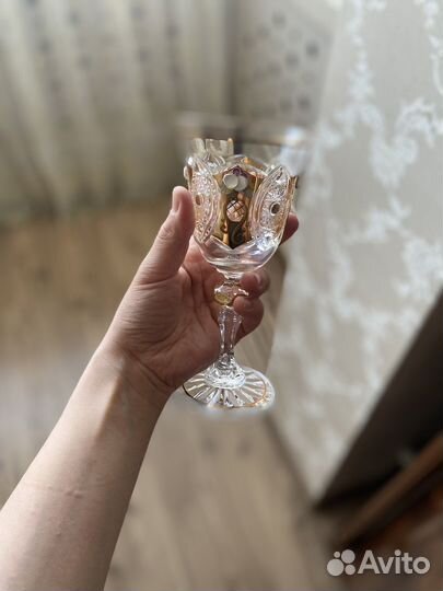 Новые Фужеры bogemia хрусталь чехословакия