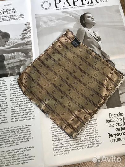 Платок паше кофейный со сливочно-кремовый