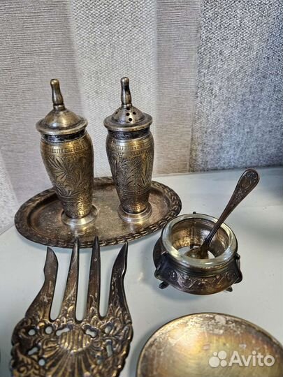 Мельхиоровые столовые приборы набор для специй