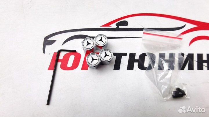 Колпачки на ниппель Mercedes Benz classic хром с