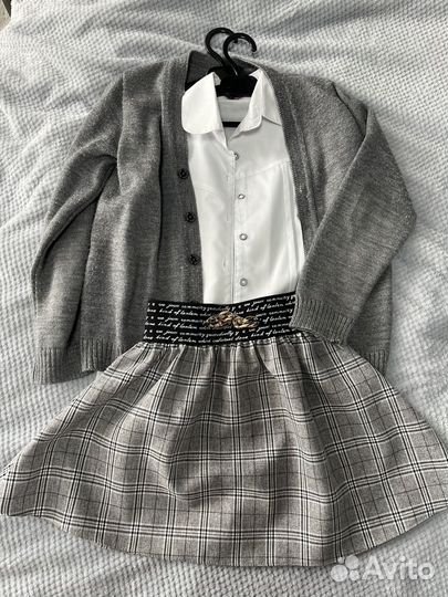 Школьная форма для девочки 140 пакетом серая