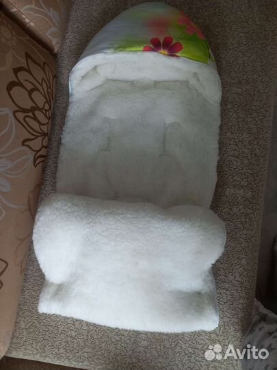 Конверт для новорожденного на овчине