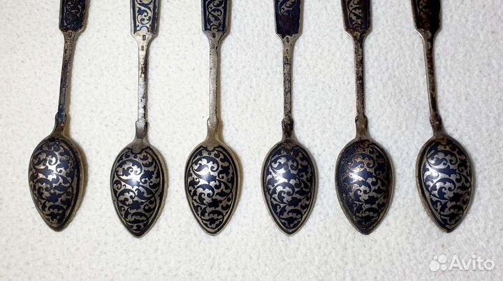 Ложки чайные. Серебро 875 проба, звезда