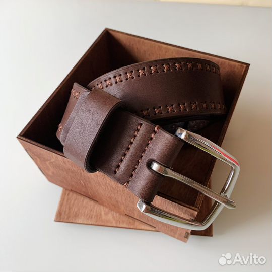 Мужской кожаный ремень ручной работы