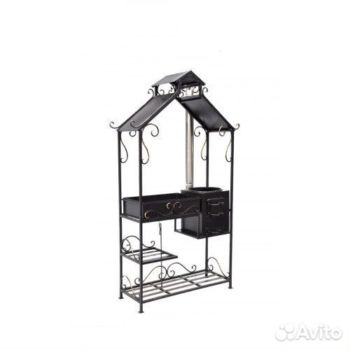 Кованый мангал с крышей