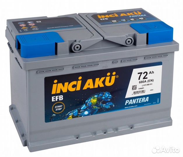 Аккумулятор Inci AKU EFB 72R обр. пол. 72 Ач