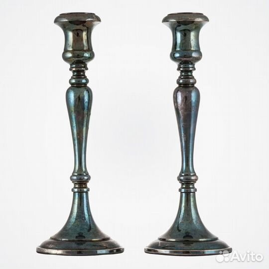 Подсвечники в серебрении - много