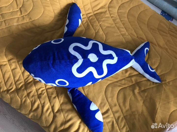 Мягкая игрушка кит акула 55см