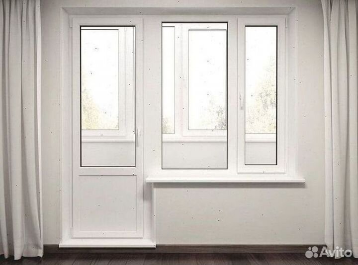 Балконный блок с окнами (дверь на балкон)