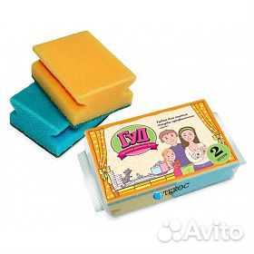 Губка хозяйственная для посуды «Дуэт» Текос, 2 шт