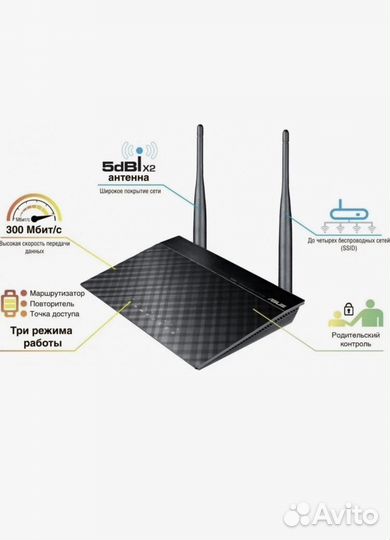 Wi-Fi роутер asus RT-N11 VP B1, черный