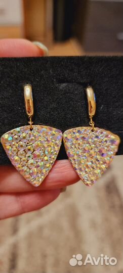 Шикарные серьги с кристаллами Сваровски Swarovski