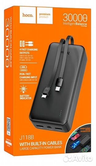 Внешний аккумулятор Hoco J118B 30000mAh Powerbank