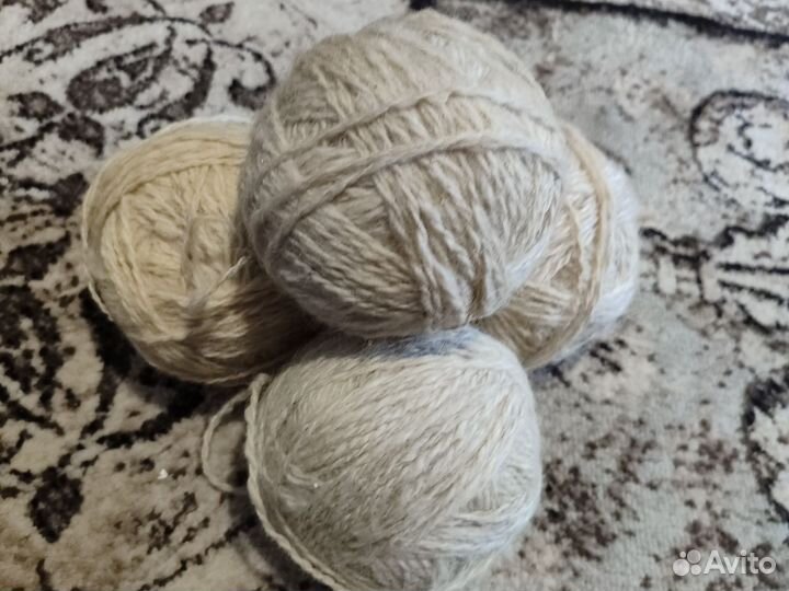 Овечья шерсть домашняя, прялась руками