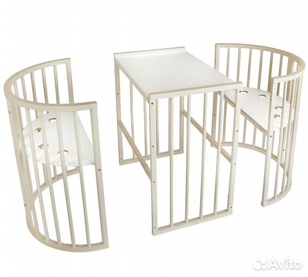 Кроватка трансформер круглая с маятником