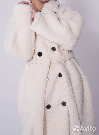 Шуба зимняя тедди чебурашка белая L