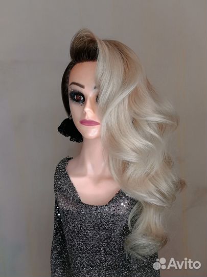 Манекен голова,болванка с натуральными волосами