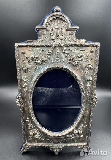 Антикварная серебряная фоторама 18 века
