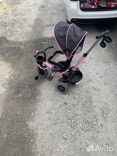 Велосипед Kreiss трехколесный черно-розовый