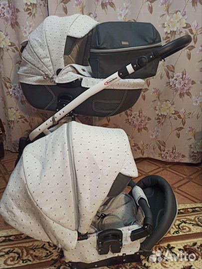 Коляска 2 в 1 эко кожа+текстиль