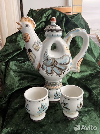 Кувшин, стаканы, керамика, винтаж