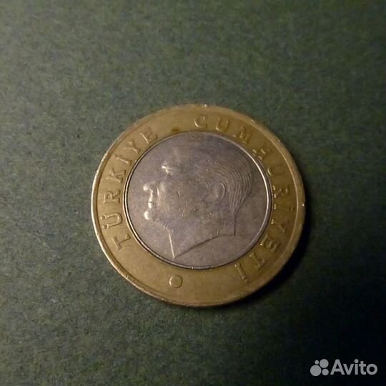 Монета 1 лира Турция 2010 Ататюрк
