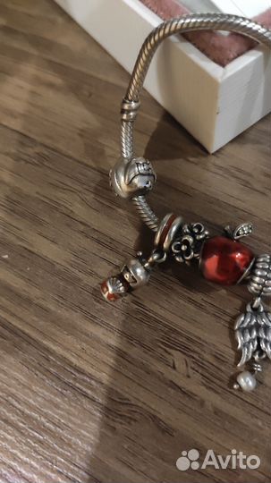 Серебряный браслет Pandora с шармами, оригинал