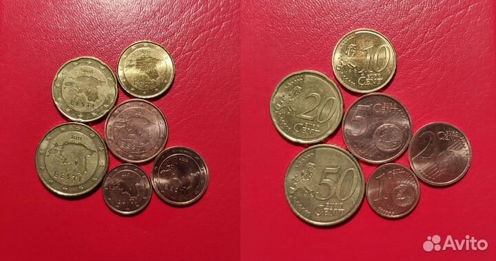 Наборы монет из Евро центов, несколько видов