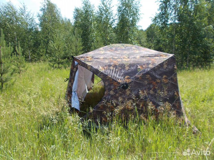 Палатка Куб 2,5 дуплекс 3-сл Охотник Уралзонт