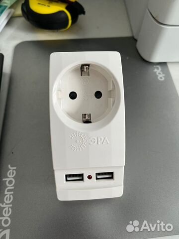 Разветвитель (тройник) 1 розетка + 2USB