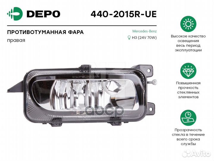Фара противотуманная 440-2015R-UE Depo