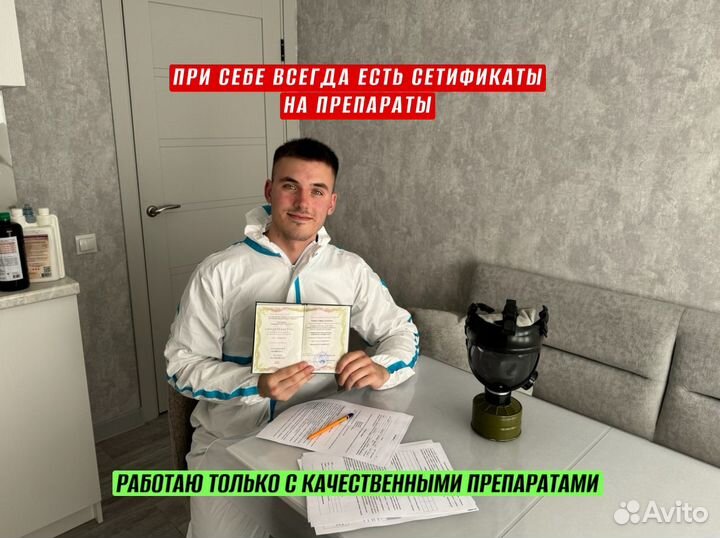 Уничтожение тараканов, клопов. Дезинфекция