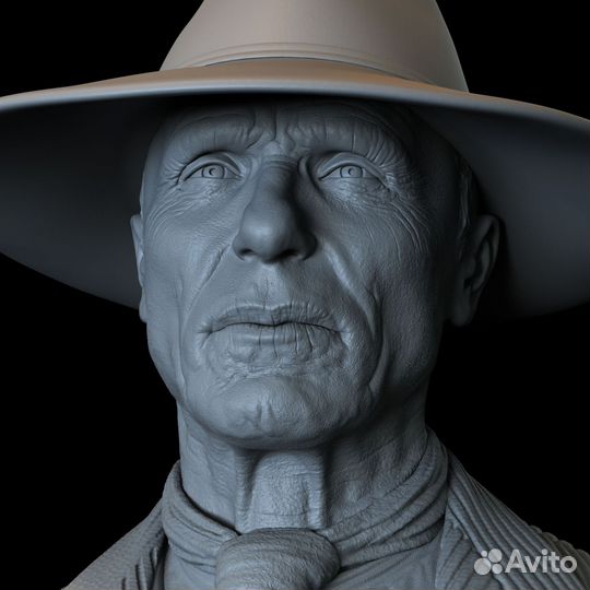 Эд Харрис из Мира дикого запада 3Д печать бюст