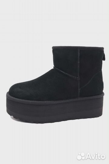 UGG угги classic mini platform чёрн.замша 304117