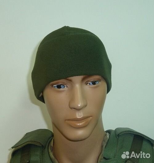 Флисовая шапка защитный цвет