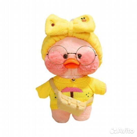 Утка Лалафанфан плюшевая в очках + одежда