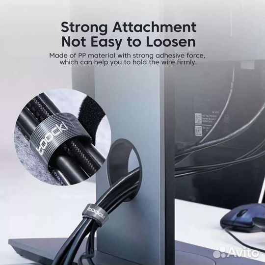 Органайзер для кабелей лента липучка 5 м. стяжка