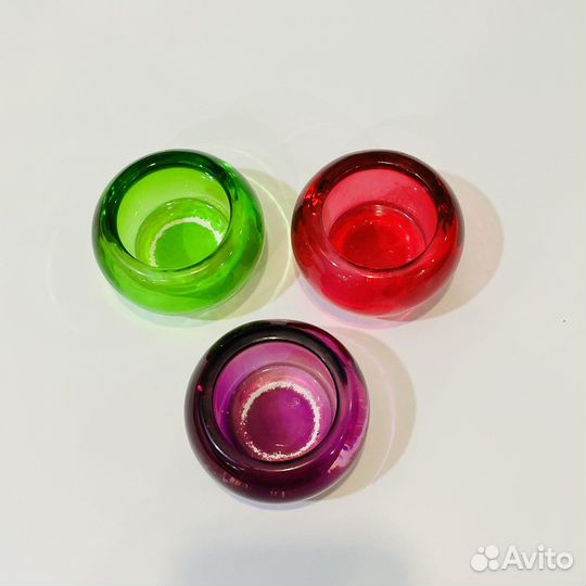 Подсвечники цветные 3 шт стеклянные