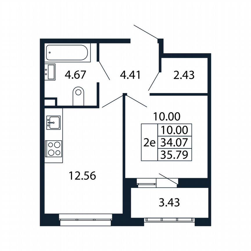 1-к. квартира, 33,3 м², 1/13 эт.