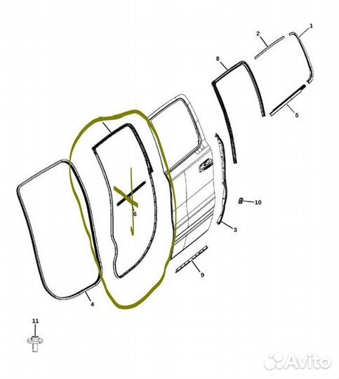 Б/У Уплотнитель двери - В хорошем состоянииn