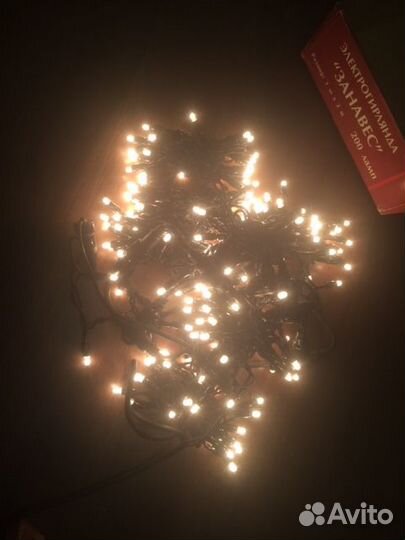 Гирлянда уличная занавес 200 прозр.ламп 1*2м