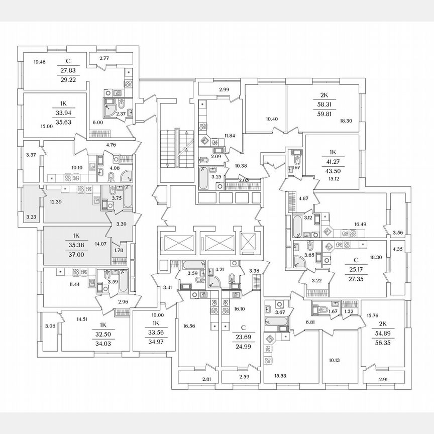 1-к. квартира, 37 м², 9/22 эт.
